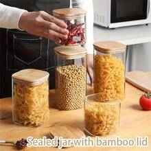 Contenedor de almacenamiento de vidrio con tapa, frasco sellado de vidrio, contenedor de almacenamiento, seguro para refrigerador y lavavajillas - Multicolor - Ver 11