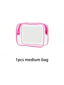 Bộ 3 túi đựng mỹ phẩm trong suốt, chống thấm nước, unisex, cần thiết cho kỳ nghỉ hè và du lịch - Nhẹ, nhiều màu (Hồng, Đen, Trắng, Đỏ hồng), túi du lịch đa chức năng có khóa kéo, có thể đựng đồ dùng vệ sinh cá nhân và phụ kiện của nữ, cũng thích hợp làm túi đựng đồ du lịch, túi trang điểm, túi đi biển, túi đựng mỹ phẩm. - Màu Hồng Tươi - Xem 19