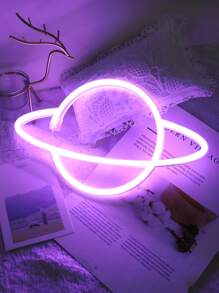 1pc Led Planet Shaped Neon Light With Hook, USB And Battery Powered Saturn Shaped Design Neon Sign Light, Suitable For Table,Bedroom,Wall, Party,Student Dormitories,Game Room,Wedding Decoration, Birthday Gifts For Friends - Multicolor - View 15