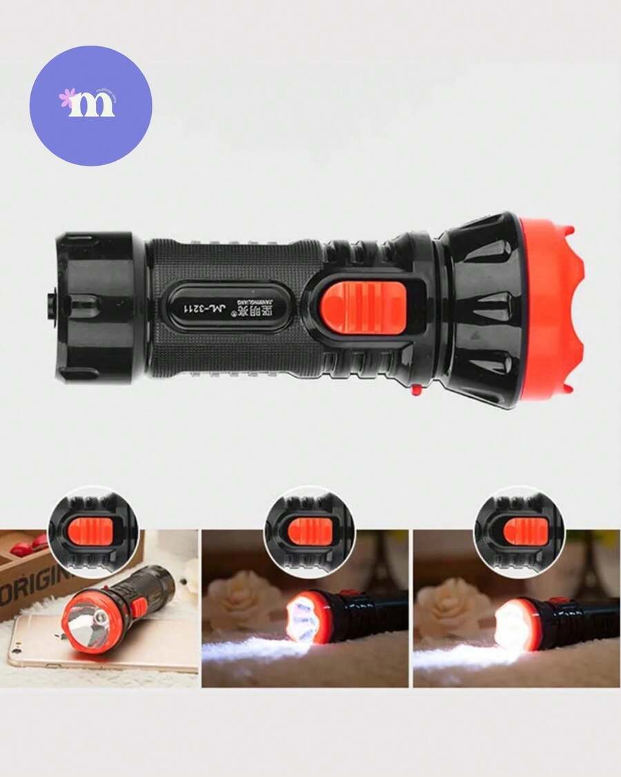 MULTI MEX STORE 2 piezas, kit de 2 piezas Linterna recargable con luz LED, adecuada para acampar al aire libre y emergencias, Linterna Aluminio Luz Led Lateral, 1 Linterna Led Potent, e Portátil,Linterna Táctica Portátil Súper Brillante Recargable Al Aire Libre A Prueba De Agua, Lámpara De Emergencia Para Camping, Senderismo, Pesca Nocturna Y Montar En Bicicleta, luz fuerte de ABS para exteriores y camping. A-27 - Negro - Ver 1