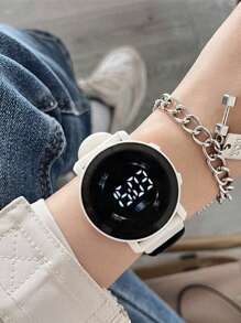 1pc Minimalist Sporty Style Unisex Electronic Watch For High School And College Students, Couples, Best Friends