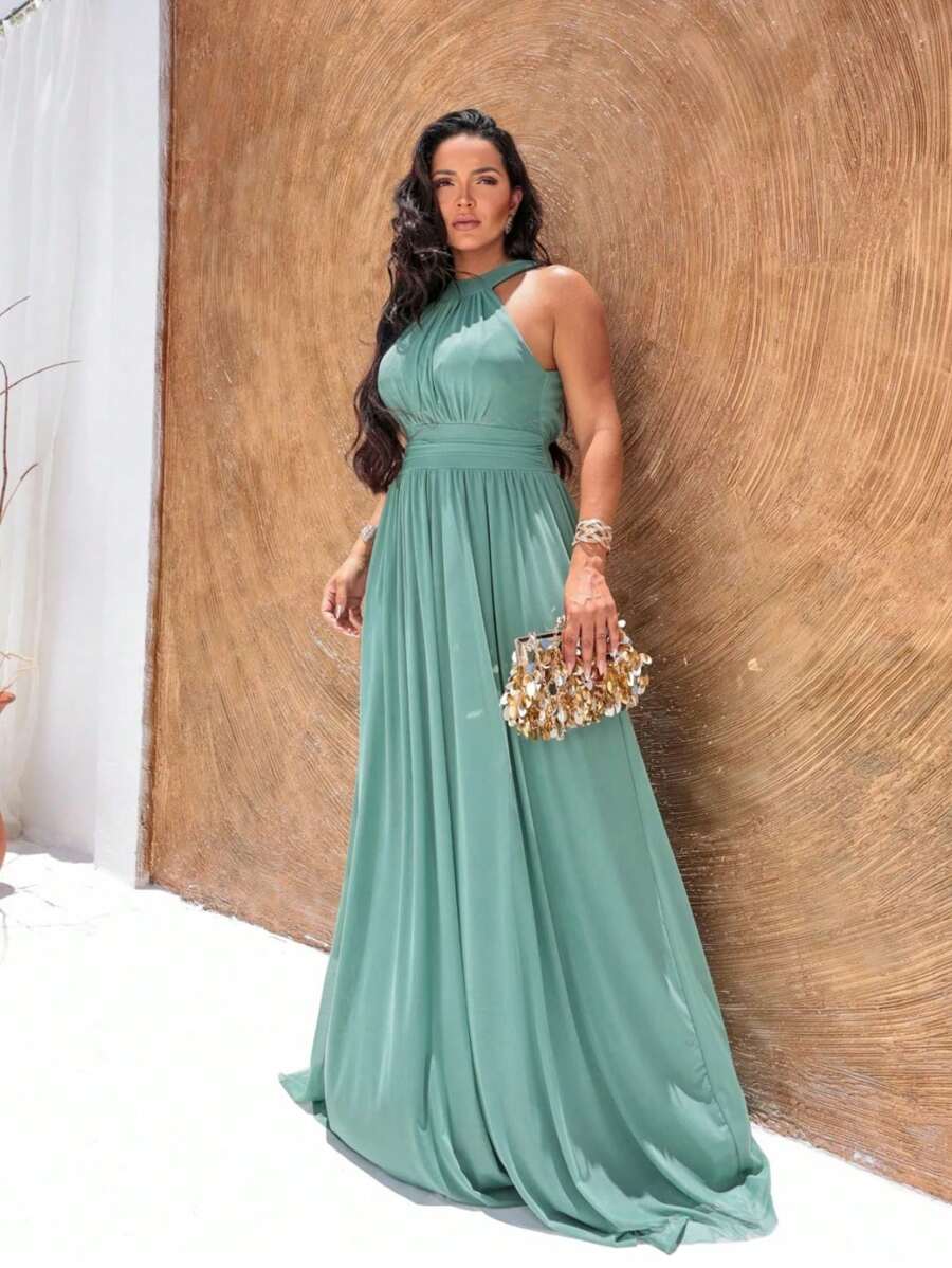 Women Long Dresses - 橄欖綠 - 查看 1