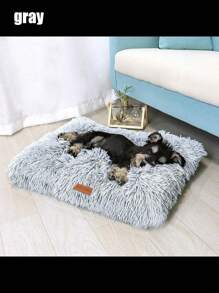 1 Thảm trải giường cho thú cưng có thể tháo rời hình lông tơ dài nhiều màu, thích hợp cho chó mèo ở mọi kích cỡ để ngủ trong tất cả các mùa - Xám - Xem 15