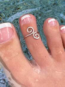 ESBERRY 1 件简约个性化反向缠绕可调节女士趾环 S925 纯银精致女士珠宝礼物 - 繞線腳戒 - 查看 3