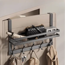 Hook Storage Rack - Door Back Hook Towel Rack, Coat Hanger For Door, Fits 1.33-1.77 Inch Door Thickness, Easy To Install