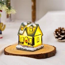 1入迷你假日飾品，發光樹脂微型房子微景觀，聖誕禮物飾品，聖誕鎮場景展示，小型樹脂村莊雕像，室內聖誕裝飾建築套裝，桌面裝飾（3.54*2.75*1.96英寸） - 彩色 - 查看 9