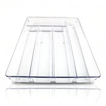 Drawer Organizer Acrylic Cutlery Holder For Kitchen Knife Separator Transparent Cutlery Multipurpose Refrigerator With 5 Dividers - 透明的 - 查看 2