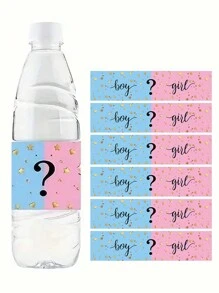 10 piezas Pegatinas para revelar el género del bebé, etiquetas de regalo para fiesta de baby shower, decoraciones familiares para baby shower - Multicolor - Ver 2