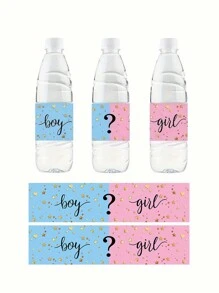 10 piezas Pegatinas para revelar el género del bebé, etiquetas de regalo para fiesta de baby shower, decoraciones familiares para baby shower - Multicolor - Ver 1