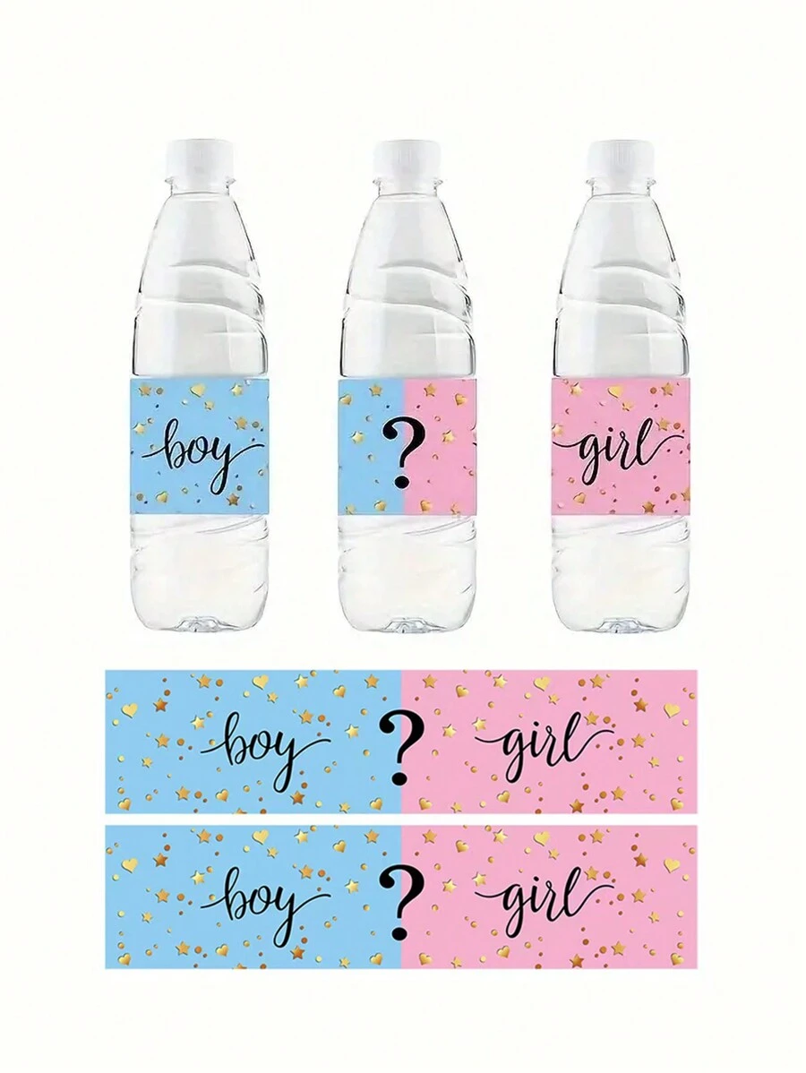 10 piezas Pegatinas para revelar el género del bebé, etiquetas de regalo para fiesta de baby shower, decoraciones familiares para baby shower - Multicolor - Ver 1