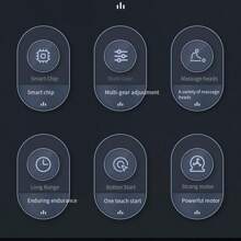 1pc Rechargeable High-Capacity Fascia Gun With 9 Different Intensity Levels And 9 Replaceable Massage Heads For Full-Body Massage - Black - View 5