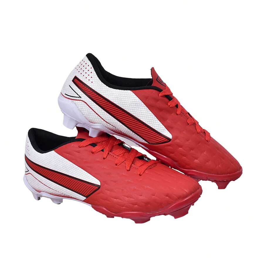 Uzze Sport Men Football Shoes - Red and White - View 1