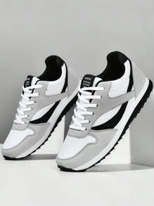 Men's Sports Shoes Casual Outdoor Running Mesh Sneakers Chunky Sneakers Loafers Couples' Work Party Shoes Plus Size, Black, Shoes For Men - Black - View 1