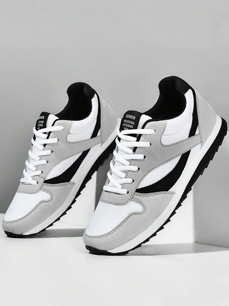 Men's Sports Shoes Casual Outdoor Running Mesh Sneakers Chunky Sneakers Loafers Couples' Work Party Shoes Plus Size, Black, Shoes For Men - Black - View 1