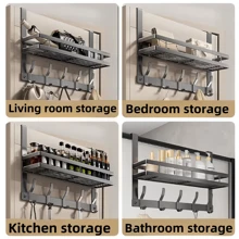 Hook Storage Rack - Door Back Hook Towel Rack, Coat Hanger For Door, Fits 1.33-1.77 Inch Door Thickness, Easy To Install