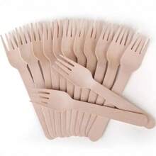 100pcsDisposable Wooden Cutlery Set Including Knife, Fork And Spoon For Party Gathering, Holiday, Birthday, Wedding And Home Decoration, For Home Kitchen Restaurant Hotel, Kitchen Supplies, Tableware Accessories