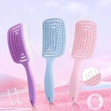 Cepillo de pelo cuadrado hueco para uso húmedo y seco, peine especial de costillas huecas para cabello rizado con ventilación, peine de masaje curvo grande peines peine pelo cepillo pelo de peines cepillo pelo - Multicolor - Ver 4