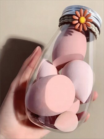 1瓶，6个装亲水性聚氨酯化妆海绵套装，干湿两用，化妆，价格实惠，房间装饰，梳妆台，旅行，卧室，化妆配件，粉扑，美妆蛋，散粉扑，化妆海绵，价格实惠，圣诞礼物，化妆品，化妆工具，便宜好物，礼物，女士礼物，圣诞礼物