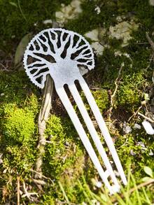 XJYHDY 1 Stück Retro Wikinger Haarspange - Lebensbaum Haarnadel - Wikinger Haarschmuck Geschenk - Silber - Übersicht 6