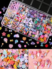 Lindo kit de arte de uñas de amor dulce con diseño de mini lollipop y decoración acrílica 3D para uñas, con colores y calcomanías llamativas, dijes para uñas, joyas para uñas y suministros para uñas DIY decoración uñas