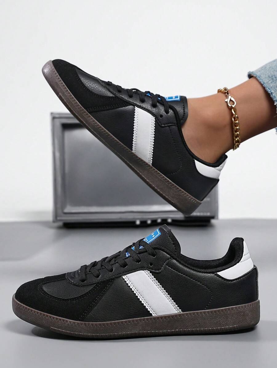 Giày thể thao thường ngày cho các cặp đôi, Giày thể thao thiết kế hình chó chăn cừu Đức, Giày thể thao cổ thấp, Giày thể thao thường ngày cho học sinh, Nữ, Thoải mái khi đi làm, Size 35-44, Hàng mới về Xuân/Hè - màu đen - Xem 1