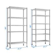 62.9''W Adjustable Storage Shelves NSF Wire Shelving Unit Multiple Rows Shelving For Storage Rack Shelves For Storage Heavy Duty Garage Shelf Pantry Shelves Kitchen Shelving - White - View 2
