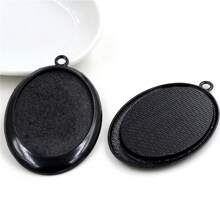 2pcs 30x40mm Oval Pendant Cabochon Blank Base Setting Alloy Metal DIY Jewelry Making Accessories - 30x40mm - View 10