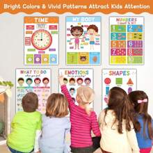 18 Educational Posters For Toddlers 1-3, Learning Posters For Kids Ages 3-5, ABC Poster Alphabet Poster For Preschoolers, Kindergarten Preschool Posters For Wall, Homeschool PreK Classroom Must Haves - Multicolor - View 3
