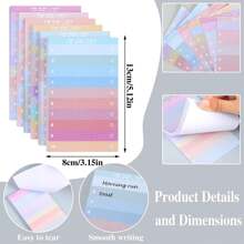 300張貼心小紙條，待辦事項貼紙，日常計劃記事本，可撕下清單用於辦公室、家庭或學校文具用品(5.12*3.15英寸) - 彩色 - 查看 2