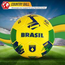 Vizari National Team Soccer Ball – Size 3, 4, 5 For Youth & Adults | Durable Faux Leather & Rubber | Country Designs: USA, Mexico, Brazil, Argentina, Germany, Portugal, England, Japan, Australia - 巴西 - 查看 3