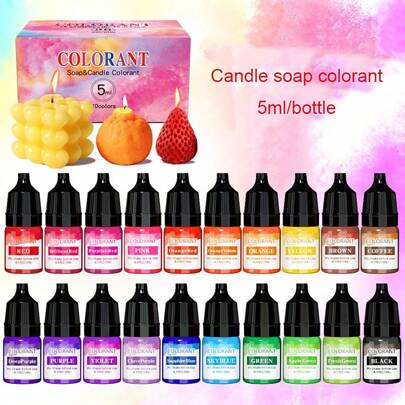 高濃度香氛蠟燭染色劑，每瓶5毫升，適用於手工DIY肥皂和大豆蠟石蠟染色