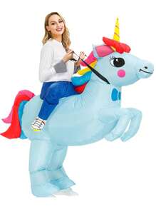1pc Inflatable Costume Adult,Inflatable Halloween Costumes,Unicorn Costume Adult,Adult Halloween Costume Women,Blow Up Costumes - Blue - View 2