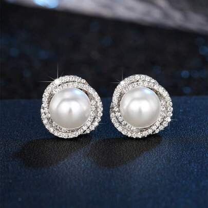 1 Pair Kids Pretty Cubic Zirconia Stud Earrings For Girls Gifts For Daily Decoration For Party Jewelry Birthday Gift