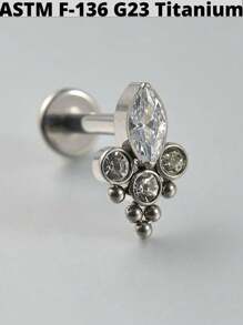 1 Stück Kubischer Zirkonia Sonne G23 Titan Knorpel Ohrringe Stecker 16G Innengewinde Stern Helix Cz Kubisch Zirkonia Blumen Ohr Tragus Piercing Schmuck Valentinstag