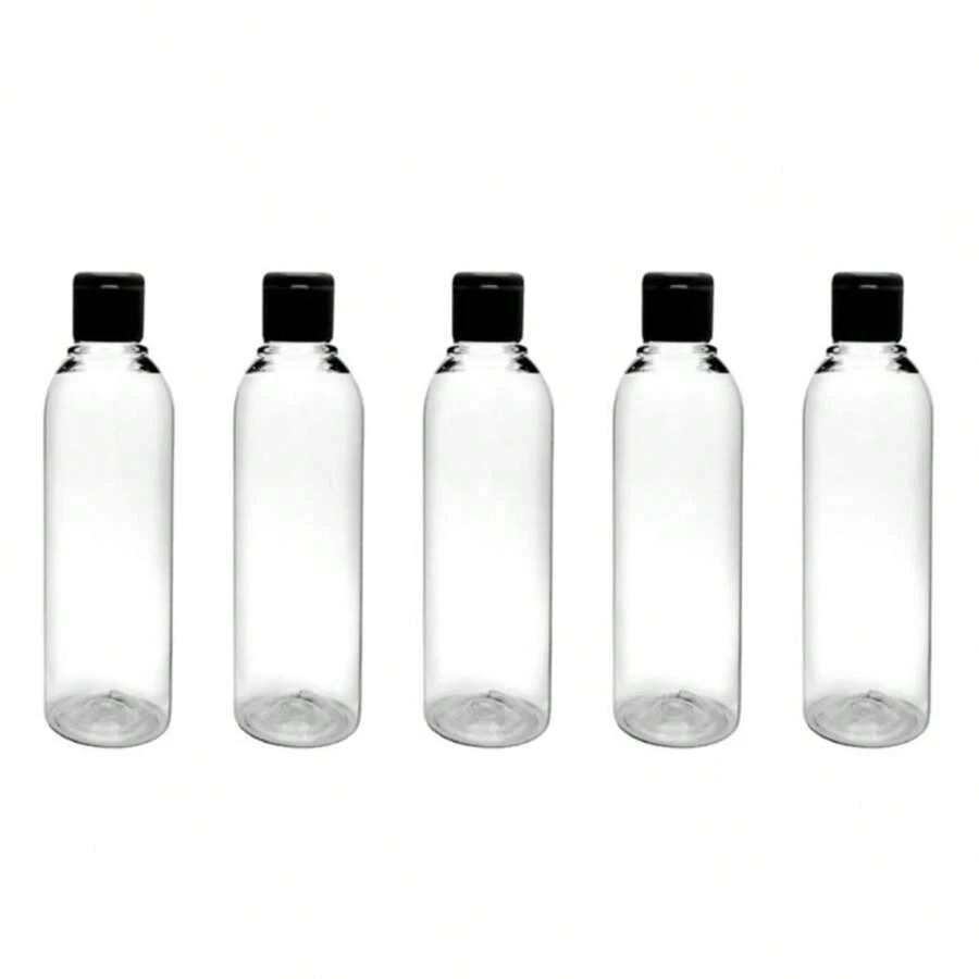 Kit 5 Travel Bottles Shampoo Cream Soap 100ml With Fliptop Lid - màu đen - Xem 1