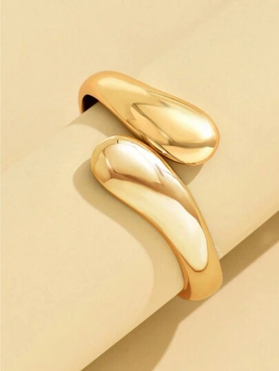 1pc European & American Style Teardrop Chunky Bangle Bracelet For Women, Suitable For Party, Gathering And Daily Wear