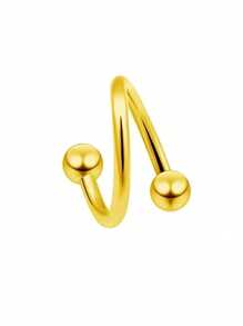 1 件装医用钢 S 螺旋耳环穿孔杠铃螺丝球耳软骨耳轮唇鼻环穿孔女士身体饰品 - 彩色 - 查看 13