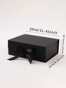2 件可折叠礼品盒，礼品包装盒，适合送给家人和朋友，节日礼物 - 黑色套裝 - 查看 6