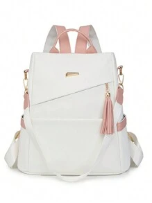 Fashionable Women's Travel Backpack With Tassel Pendant, Anti-Theft Design And Large Capacity