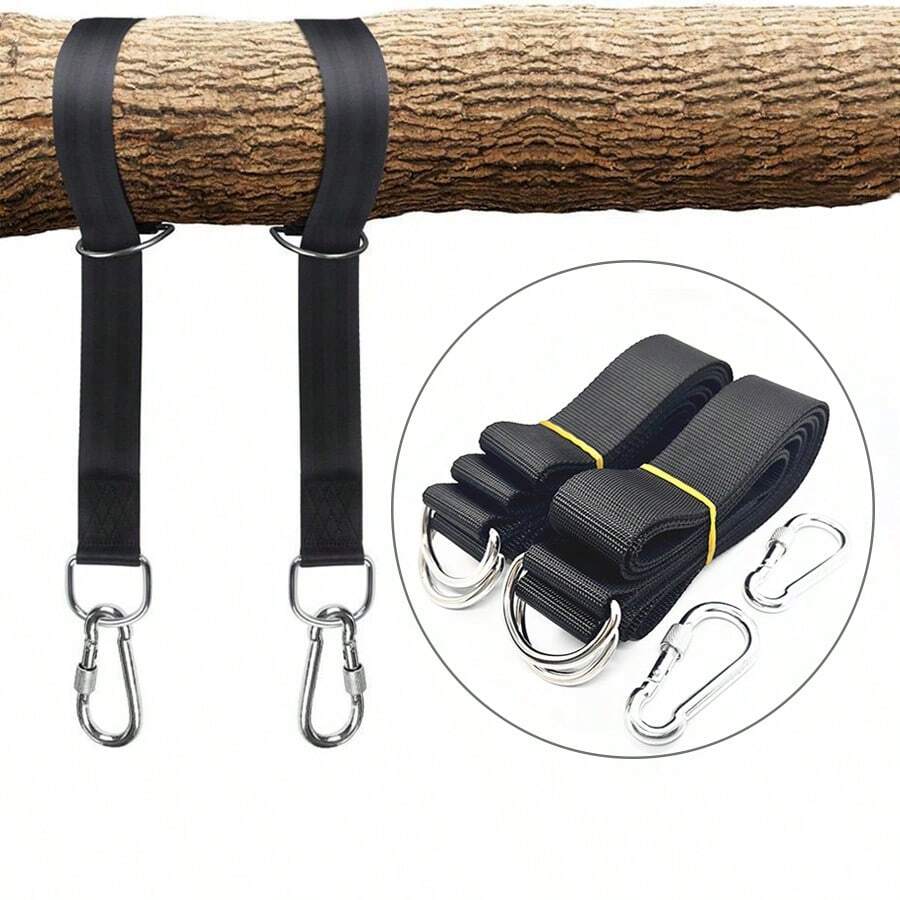 2pcs Heavy Duty Tree Swing Straps With Steel Carabiners - 2000 Lb Capacity, Easy Installation And Safer Lock Snap, Carry Pouch Included,Adult Party Games Suitable For Halloween/Christmas/Thanksgiving