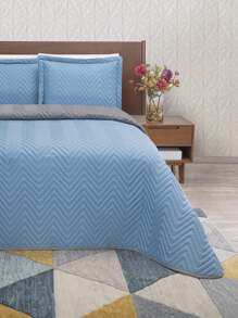 Home Elephant Edredón Ligero con Funda Capitonada King Size Dos Vistas Suave - Azul - Ver 2