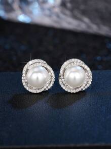 1 Pair Kids Pretty Cubic Zirconia Stud Earrings For Girls Gifts For Daily Decoration For Party Jewelry Birthday Gift - 1# - View 13