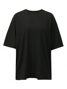 Customized Sports Team Oversized T-Shirt: Choose Your Favorite Football, Basketball, Rugby, Or Baseball Team. Customize With Team Number, Logo, And Personal Text/Images (Family Photos, Selfies, Pets, Friends) For Thanksgiving. Available In Women's Sizes. - Black - View 3