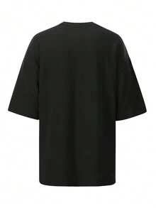 Customized Sports Team Oversized T-Shirt: Choose Your Favorite Football, Basketball, Rugby, Or Baseball Team. Customize With Team Number, Logo, And Personal Text/Images (Family Photos, Selfies, Pets, Friends) For Thanksgiving. Available In Women's Sizes. - Black - View 4