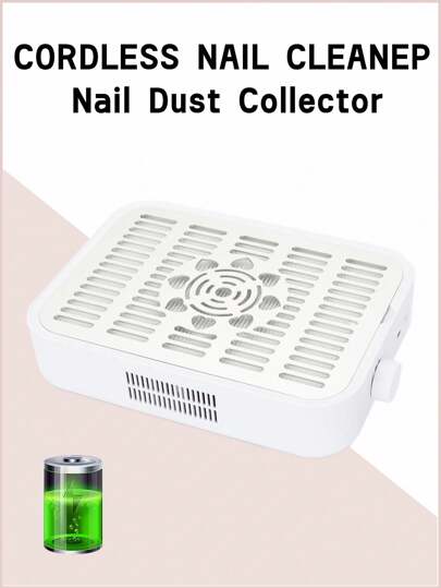 Electric Powerful Nail Dust Collector Machine For Manicure, Rechargeable Nail Vacuum Cleaner Extractor, Upgraded Powerful Nail Vacuum Suction Fan Dust Extractor Manicure Tool For Acrylic Nail Poly Nail Extension Gel Removal, Suitable For Nail Salon Equipment