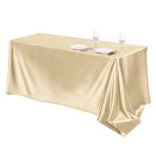 Elegant White Satin Tablecloth: Perfect For Wedding Receptions, Parties And Home Decoration - Rectangular, Woven, Soft And Shiny - Multicolor - View 48