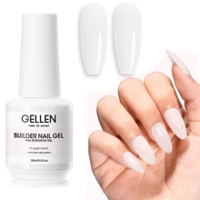 Gellen Conjunto de Gel Construtor de Unhas Gellen Builder 7 em 1, Gel Construtor Duro Rosa Gelatina Fortalecedor de Unhas, Gel de Extensão, Lâmpada de Unhas LED Curada, Gel Base de Cor, Cola de Unhas em Garrafa, Presente para Mulheres