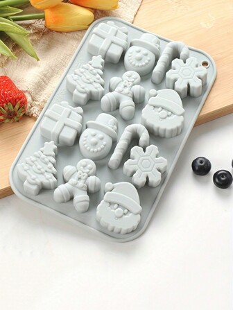 1pc, Christmas Chocolate Mold, 3D Silicone Mold, 14 Cavity Cake Mold, Pudding Mold, Baking Tools, Kitchen Gadgets, Kitchen Accessories Christmas Decor Christmas Party Favors Christmas Party Supplies Christmas Party Merry Christmas Christmas Eve