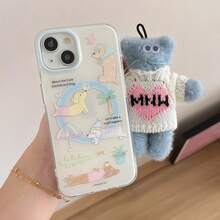 Funda de teléfono con diseño de cachorro para solearse en la playa, de doble capa y magnética resistente, compatible con Apple 15PROMAX/14PRO/13/12 - Celeste - Ver 2