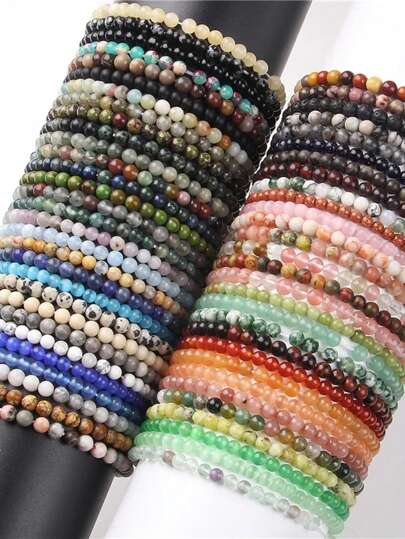 1pc 4mm Mini Energy Stone Charm Bracelet Agate Beads Yoga Healing Bracelet Jewelry For Women Men Best Friend Gift